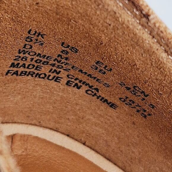 Clarks Okena Posh Peep Toe Heels 8 Perforated Comfort Career Nubuck Leather Shoe - Picture 4 of 12